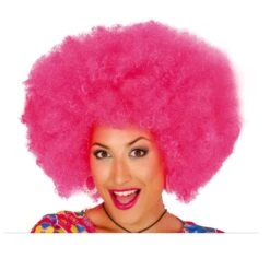 Peluca Afro Rosa Extra-Grande
