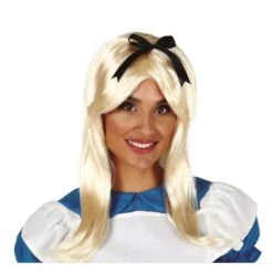 Peluca Rubia Con Lazo Alicia