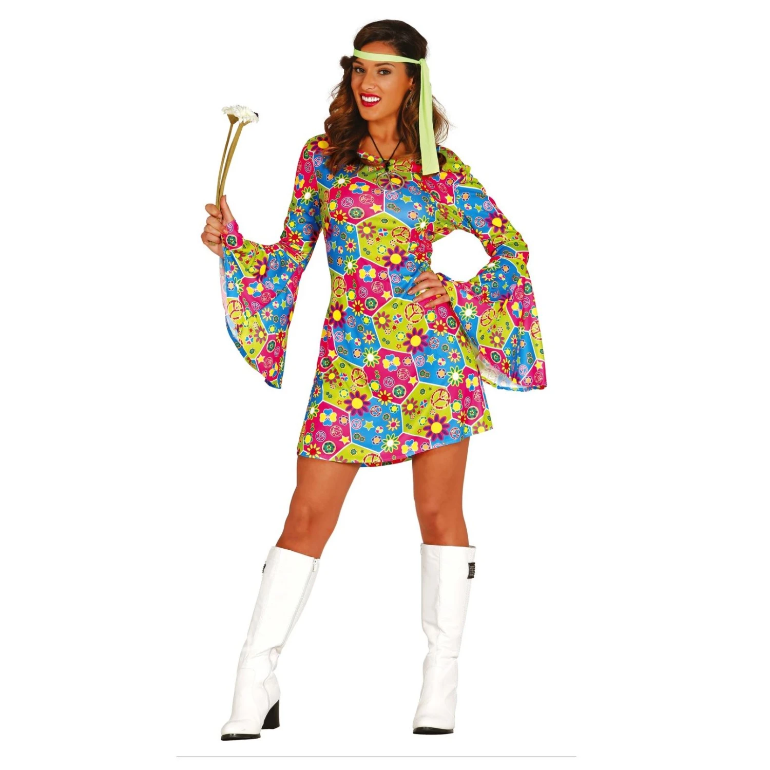 Disfraz Hippie Flower Power (Talla 42-44) 1 Disfraz Hippie Flower Power (Talla 42-44)