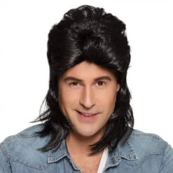 Peluca Años 80 Moreno Adulto